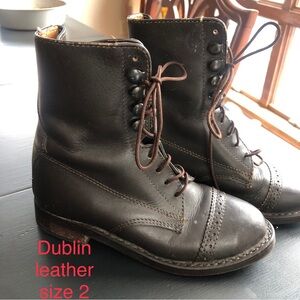 Dublin Kids Brown Leather Lace-Up Boots
